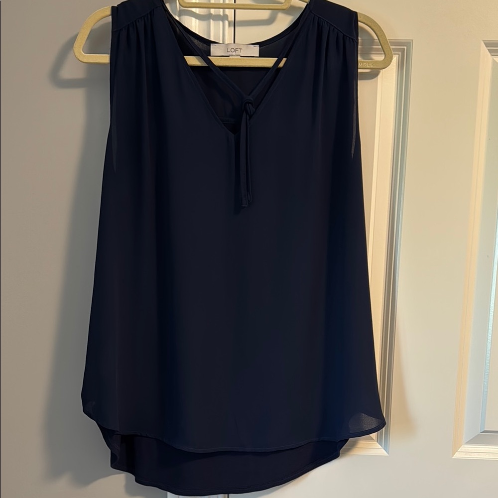 LOFT Deep Blue Sleeveless Blouse